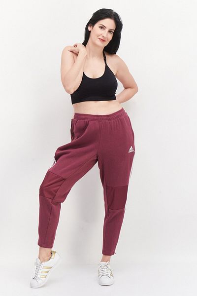 adidas Women Plus Size Brand Logo Training Pants, Maroon