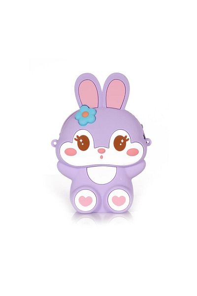 Ogi Mogi Toys Umhängetasche mit lila Kaninchenmotiv aus Silikon