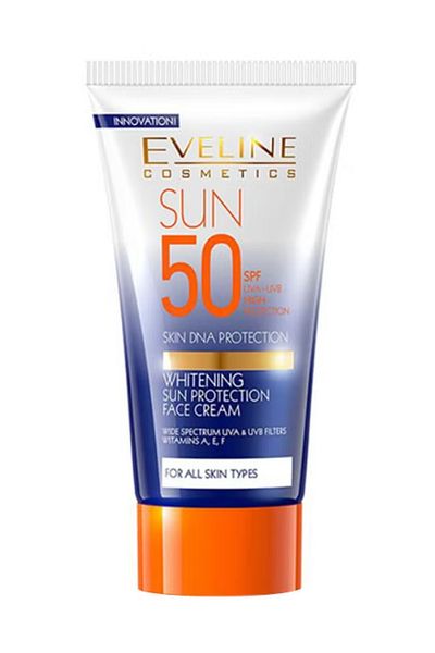 Eveline Cosmetics Whitening Sun Protection Face Cream, With Spf 50 & Skin Dna Protection 50ml