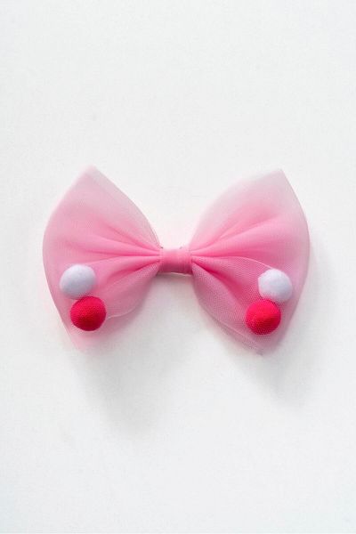 Magu Tulle Pompom Bow Hair Clip Girl