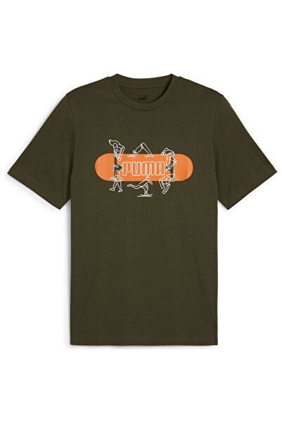 Puma Graphics Skateboard Erkek Yeşil Günlük Stil T-Shirt 68345970