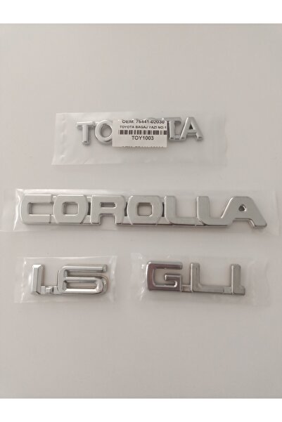 Passenger Car Oto Yedek Parça TOYOTA COROLLA 1.6 GLI BAGAJ YAZISI 4LÜ SET TOY...