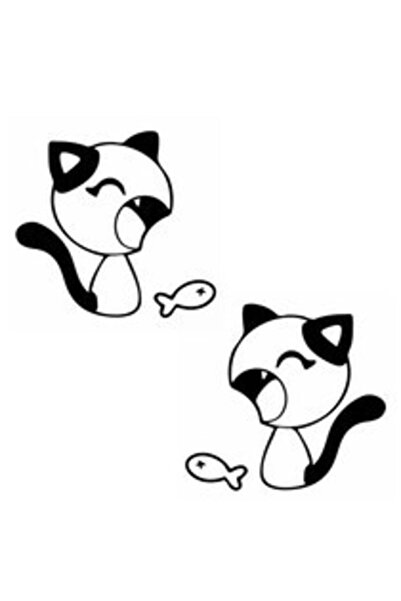 Bilge Sea ملصق للقطط والأسماك مقاس 20 × 18 سم