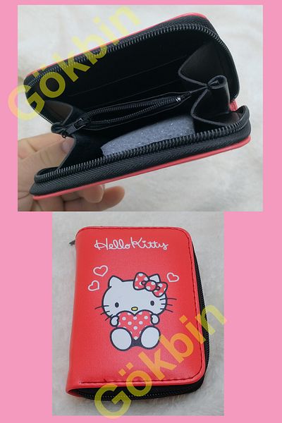 Gökbin Female Children Polka Dot Wallet Minie Miki Mouse Hello Kity Cat Heart Cute Design Wallet 1Pcs