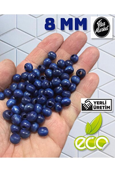 Flea Market Економічний пакет 1 кг 8 мм дерев'яних намистин - ФІОЛЕТОВИЙ - (с...