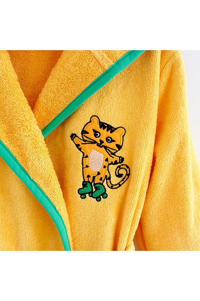 Milk & Moo Milk&Moo Skater Cheetah Kinder Bademantel, Baumwolle, Gelb, 5-6 Jahre