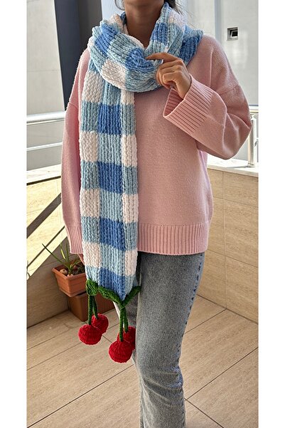 Hobihanem Tuhafiye Kirazlı El Örgüsü Atkı