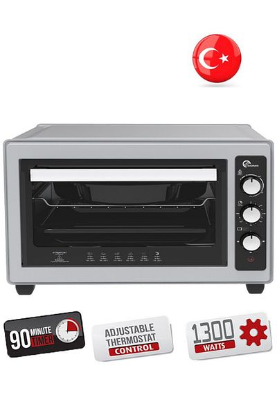 Badraig Electric Oven Turkish Premium 1300W Big Size 40L Silver