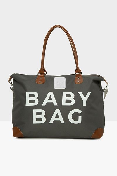 Bagmori Gray Baby Bag Printed Garnished Mother Baby Bag m 000008582