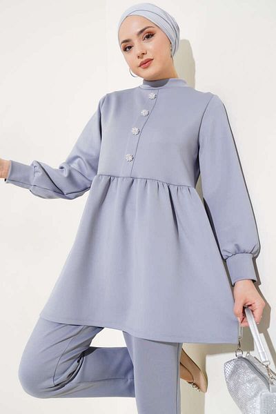VOLT CLOTHİNG Women's Stone Button Scuba Double Suit
