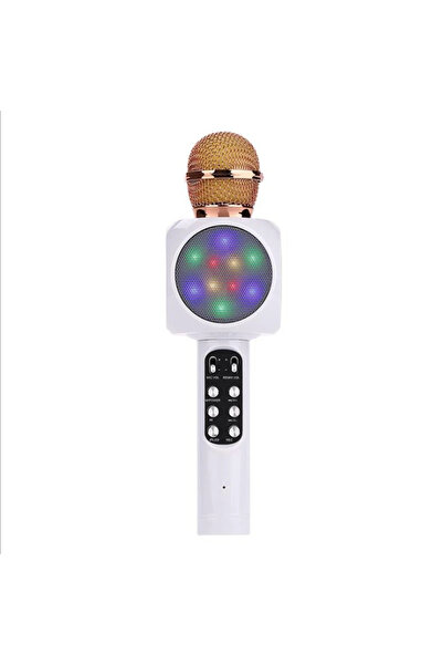 Evervox Karaoke Mikrofon , Bluetooth Özellikli Çocuk Mikrofonu Karaoke Işıklı Mikrofon 1816 Beyaz