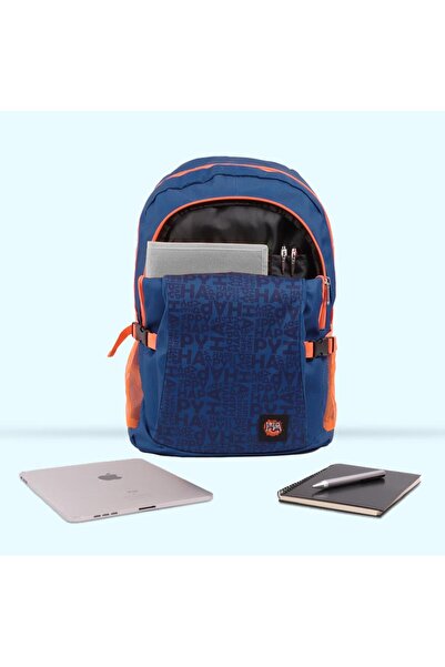 Biggdesign Moods Up Happy Su Geçirmez Kumaşlı 15.6 Inç Laptop Uyumlu Okul Sırt Çantası Lacivert