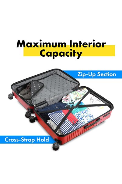 Biggdesign Cats Red 3-dielna súprava kufrov, brucho, 360 ° Koleso, kombinovaný zámok