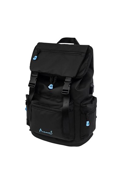 ANEMOSS Schwarzer Laptop-Rucksack