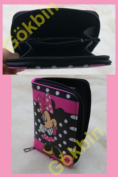 Gökbin Female Children Polka Dot Wallet Minie Miki Mouse Hello Kity Cat Heart Cute Design Wallet 1Pcs