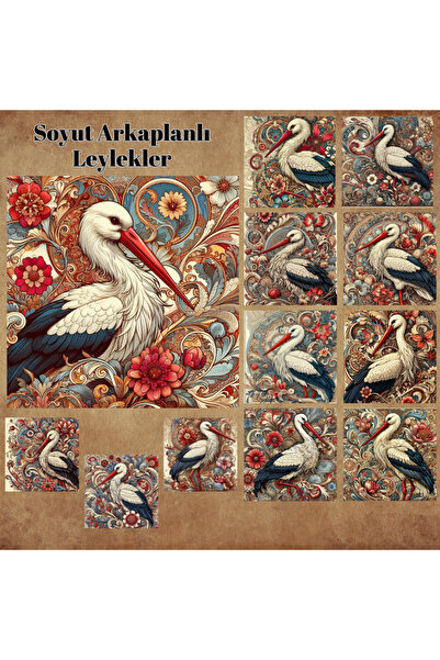 Pink Swan Craft 12 komada vintage apstraktnih roda - set mat naljepnica za pl...