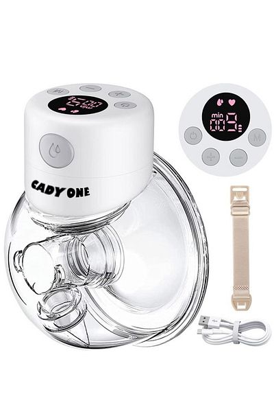 Cady One مضخة ثدي كهربائية يمكن ارتداؤها مع شاشة LCD و9 مستويات ووضعين قابلين لإعادة الشحن ووضع التدليك