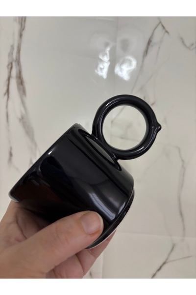 SEVEN7 Siyah Halka Saplı Bardak 250ml