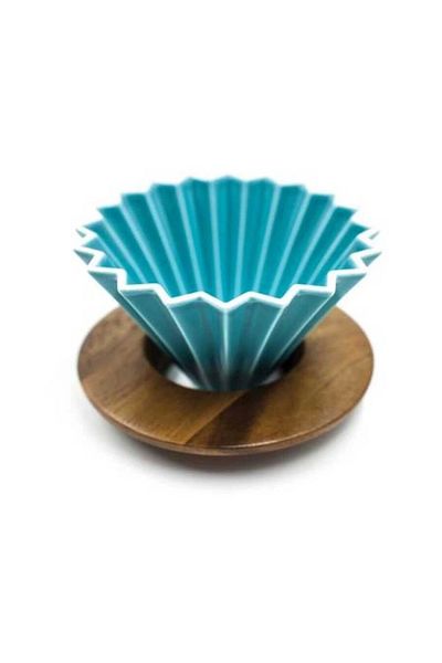 artizanmutfak Turquoise Dripper with Wooden Stand |   Coffee of the Third Generation (Asd-10)