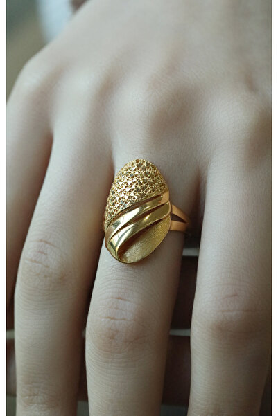 Kuyumcum 22 Ayar Altın Modern Kesim Mekik Model Yüzük