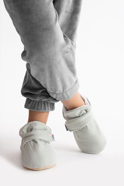 Funny Baby Organic Muslin Slippers - Scroll, Ergonomic Base, Comfortable Breathing, Vegan