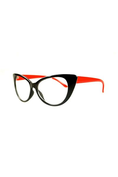 Toz Vintage Mad Transparent Red Vintage&retro Cat Sunglasses