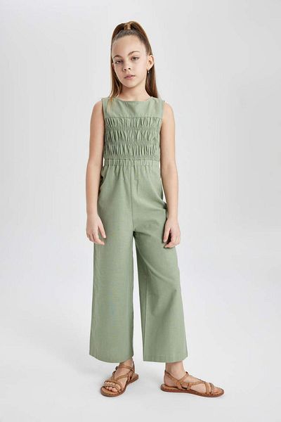 DeFacto Girls Sleeveless Cotton Long Jumpsuit C0535A8