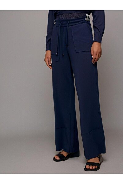 ERVA Double Osho Kumaş Bol Paça Ters Dikiş Pantolon