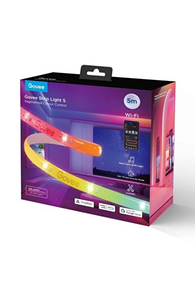 Govee Rgbıcw H612acd1 Kesilebilir, Silikon Kaplamalı, Matter, Alexa, Google Asst. Led Şerit - 5 Metre