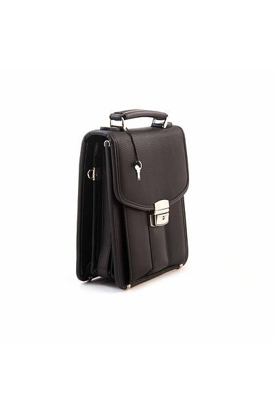 KEMAL TANCA Men's Genuine Leather Black Handbag