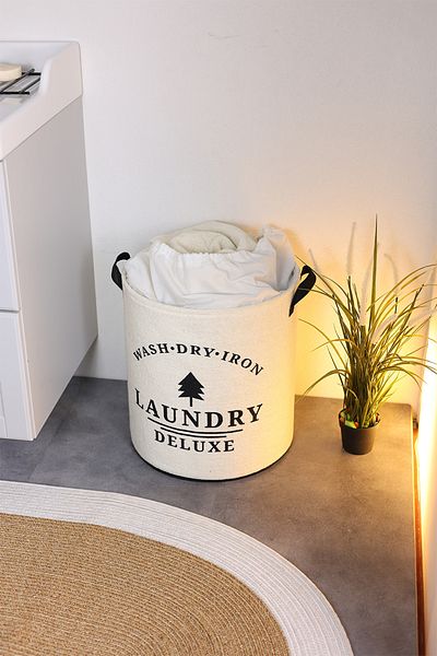 PRENDİ HOME Καλάθι ρούχων 37 x 40 με βρώμικα ρούχα και πετσέτες από δίχτυ