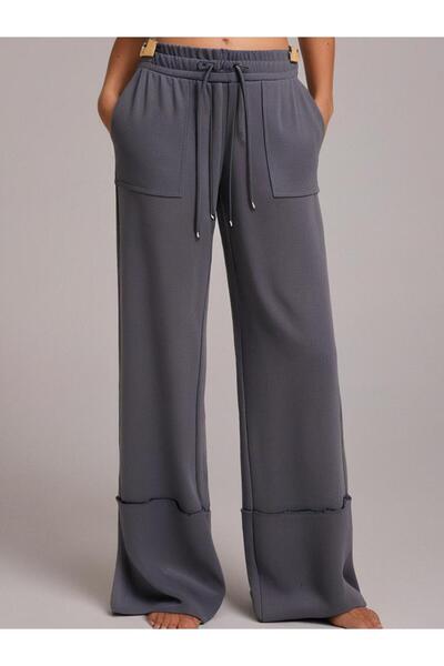 ERVA Double Kumaş Bol Paça Ters Dikiş Pantolon