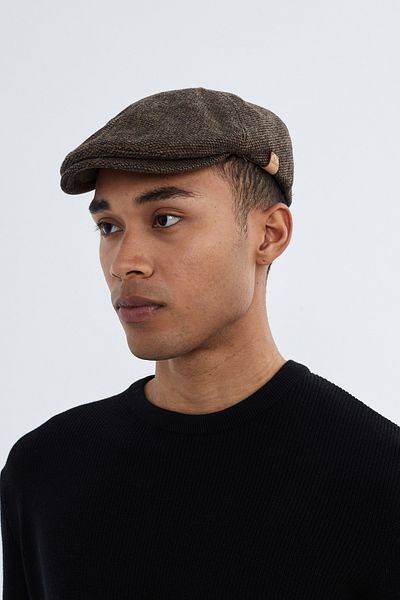 Nordbron Men's Brown Thick Durable Cap - Casual Qetri with Label Detail, Elastic Wool