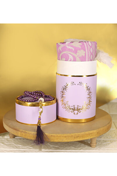 GAGGA GIFT Mor Kutulu Seccade & Tespih & Çiçeksi Koku Alkolsüz Roll-on Esans ...