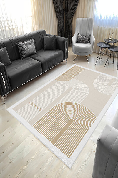 YTR HOME Dijital Baskı Yıkanabilir Kaymaz Taban Dekoratif Salon Mutfak Halısı...