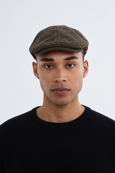 Nordbron Men's Brown Thick Durable Cap - Casual Qetri with Label Detail, Elastic Wool