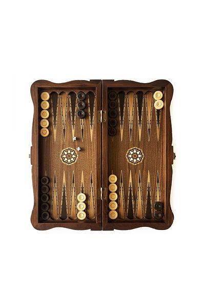 Helena Wood Art Carvo Handmade Medium Wooden Backgammon Set