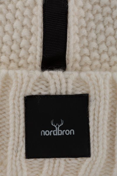 Nordbron Ανδρικά πλεκτά κρέμα με απλή υφή Μαλακό Beanie Logo Ευέλικτο Χειμερινό Διπλό Διπλό Basic Kiruna