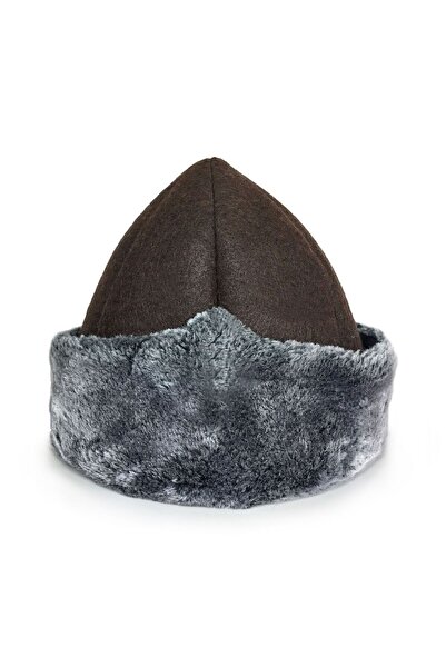Shark Καπέλο από μάλλινη τσόχα Ανατολίας, σκούρο καφέ