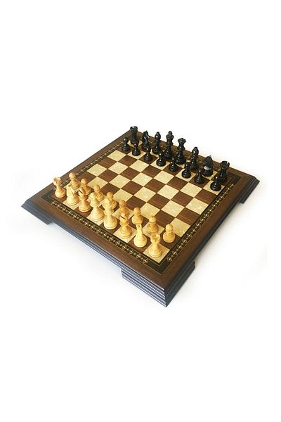 Helena Wood Art Solid Walnut Pearlescent Chess Set 42 Cm