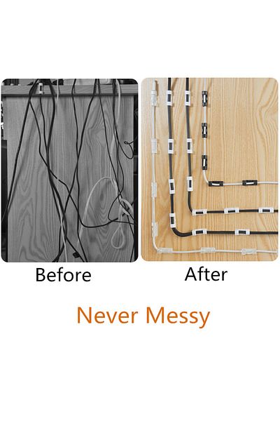Choice Black-20PCS 20/5PCS Cable Organizer Clips Cable Management Desktop Workstation ABS Wire Manager Cord