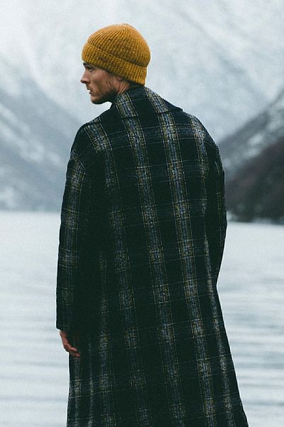 Nordbron Men's Mustard Corded Beret - Soft Winter Knitwear, Benwi Special Design with Logo Detail