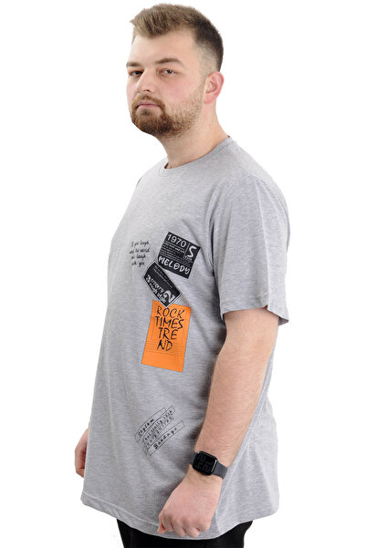 ModeXL Ανδρικό μπλουζάκι με στάμπα - Mode XL, Crew Neck, ROCK TIMES U24037 Grimelange