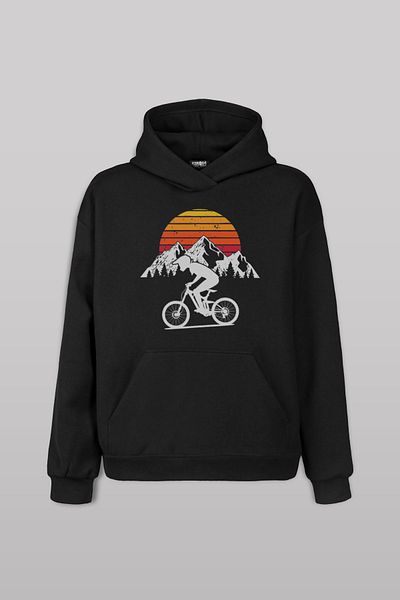 Kendim Seçtim Unisex Hooded Hoodie - Cycling Outdoor Tour, Outdoor Travel, Retro Front Printed Sweatshirt