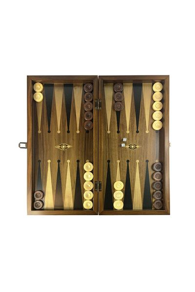 Helena Wood Art Eco Classic Handmade Checkered Wooden Backgammon Set Chess Checked