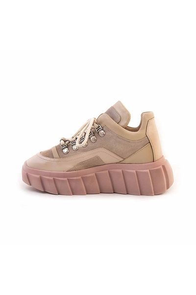 Rouge Women's Genuine Leather Thermo Sole Beige Suede Sports & Sneaker Shoes