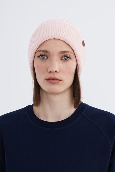Nordbron Unisex Light Rose Knitwear - Soft Beanie Flexible Winter Basic Pumb with Logo