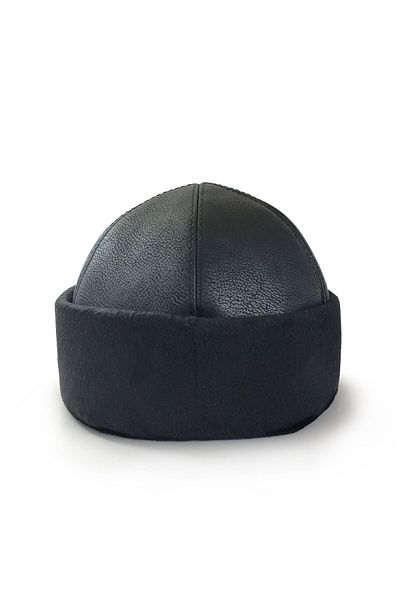 Shark Anatolia Leather Beret Plain Black