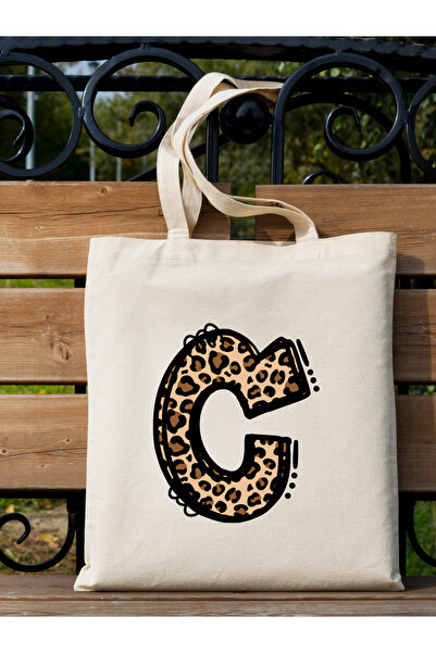 Cemira Leopard Letter C Patterned, Y2 Pinterest Retro Cloth Bag Tote Bag, Gift Bag