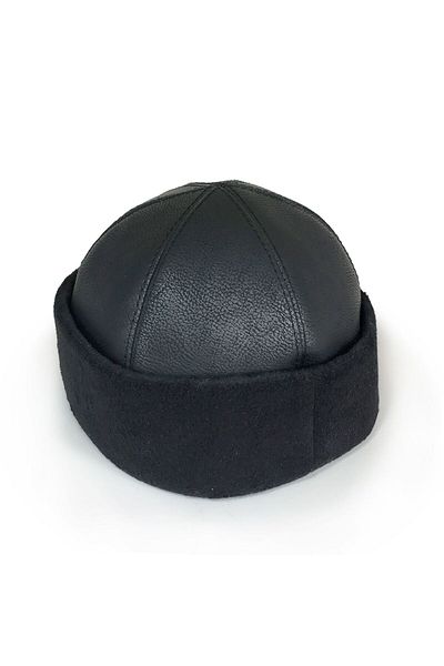 Shark Anatolia Leather Beret Plain Black